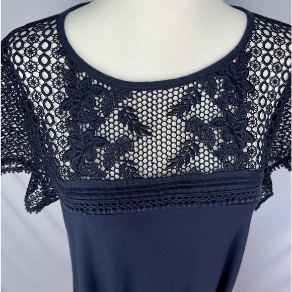 Loft Navy blue lace knit dress women’s size L - Picture 7 of 13
